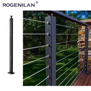 Rogenilan in alluminio verniciato a polvere montanti in fune progettati su misura ringhiere <span class=keywords><strong>per</strong></span> fune <span class=keywords><strong>per</strong></span> <span class=keywords><strong>balcone</strong></span> residenziale guardrail - Product Image 1