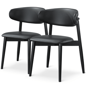 DB Korbin, silla de comedor de cuero vegano negro, fuerte y elegante, hogar, comedor, casa de campo, salas de estar minimalistas contemporáneas, Exterior - Product Image 2