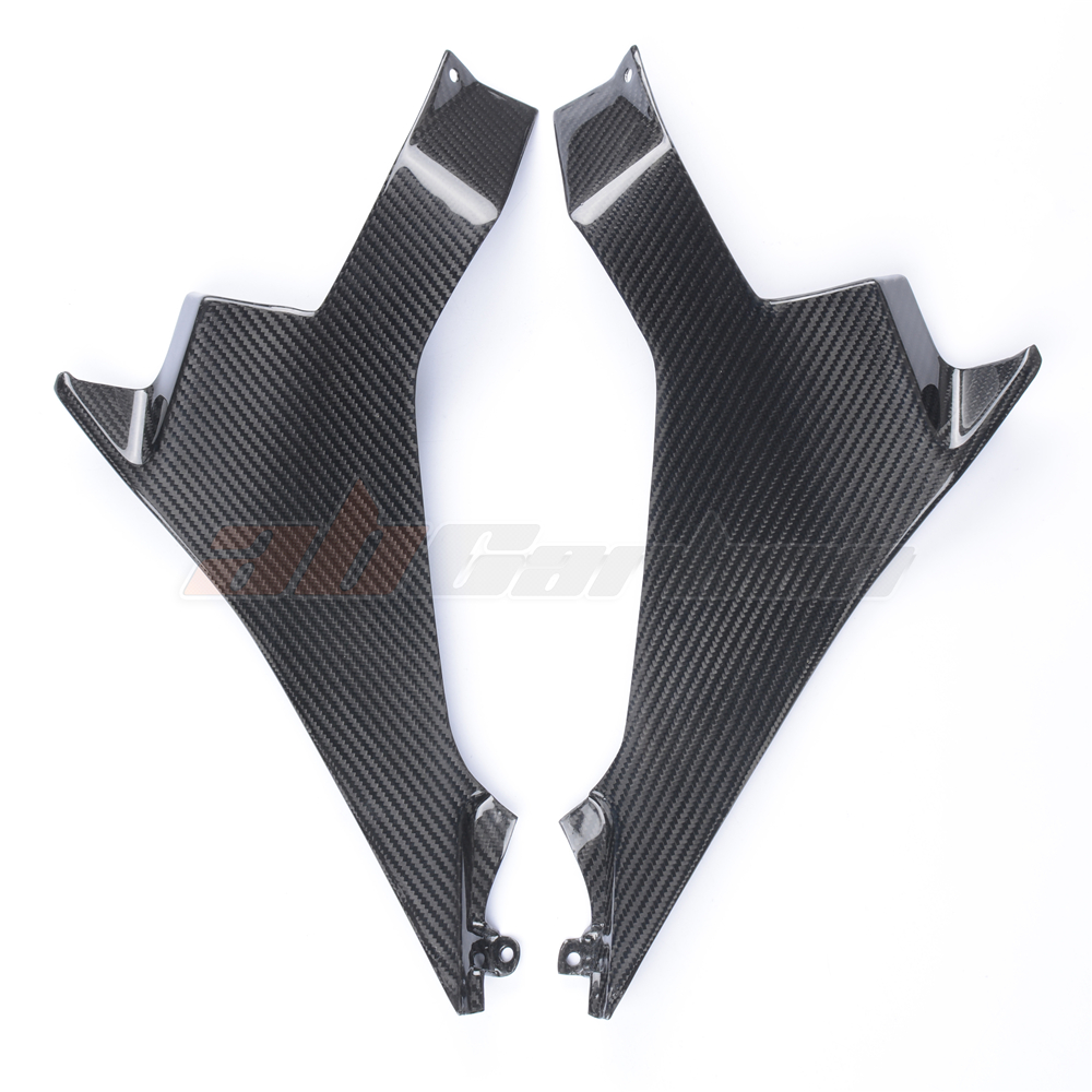 Черный резервуар боковой панели для мотоцикла Kawasaki Ninja 400 2018-2020 из углеродного волокна 100%