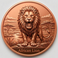 Pièce de monnaie en cuivre pur 999 de 1 oz, animaux africains, qualité collectionneur, pièce de monnaie en cuivre 3D personnalisable avec animaux, pièce de monnaie en cuivre ultra haute définition