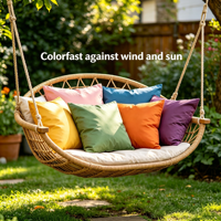 JACK Lot de 2 Housses de Coussin d'Extérieur 50x50cm Imperméables Écologiques pour Sièges de Jardin et Chaises de Salon 100% Coton