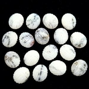 Opale Dendrite Naturelle Scarabée Égyptien 12mm Pierre Précieuse Sculptée à la Main Pierre Libre pour la Fabrication de Bijoux Vente en Gros - Product Image 1