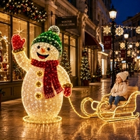 Ensemble de 3 lampes LED 3D motif famille de bonhommes de neige pour centre commercial, point photo, Noël, décoration interactive de centre commercial, décoration de vacances