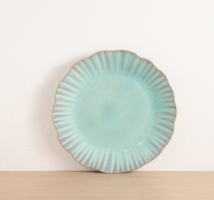 Factory Direct Custom Royal Style Baby Blue <b>Fluted</b> Ceramic Dinnerware, Embossed Stoneware Tableware Bulk Wholesale - Product Image 4