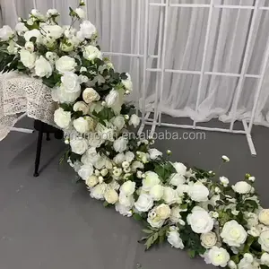 Mawar Putih Bayi Napas Bunga Taplak Meja Dekorasi Pernikahan Bunga Buatan Baris Perlengkapan Pernikahan Bunga Manis Bunga Meja