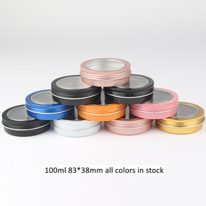 Pot vide rond en métal boîte de conserve en aluminium prêt à l'emploi 10ml 50ml 80ml 250ml avec fenêtre 5 <span class=keywords><strong>Gr</strong></span> aluminium cadeau et artisanat 300 pièces - Product Image 3