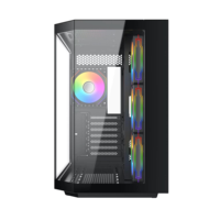 Nouveau design de boîtier d'ordinateur de jeu Personnaliser LOGO 2 faces en verre trempé Fish Tank Gamer PC Case ATX PC Cabinet