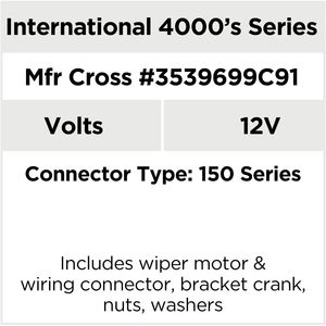 มอเตอร์ปัดน้ำฝน AutoTex 12V แบบสั่น สำหรับรถบรรทุกนานาชาติ Navistar ใช้ในงานเกษตร - Product Image 3
