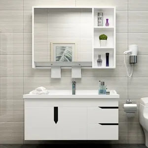 Armário do banheiro europeu, simples, espelho, combinação, piso-pé, vanity, lavatório, armário do banheiro