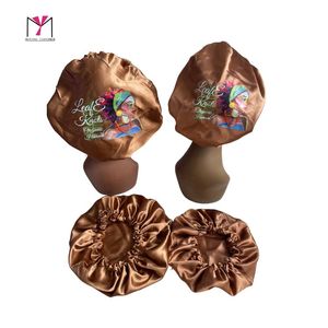 Leaf & Kachi Satin <b>Bonnet</b> Blue And Brown Character Print For Women 54-56cm Head Circumference Fashion Style - Product Image 5