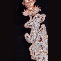 Oferta Especial: Colgante Personalizado con Nombre en Forma de Pera, Chapado en Oro de 14K sobre Plata S925, con Moissanita VVS, Estilo Bali Hip Hop, Joyería Unisex
