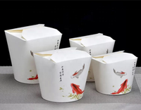 Boîte à emporter riz frit pâtes à nouilles PE revêtement tasse jetable boîtes à nouilles en papier Kraft épais