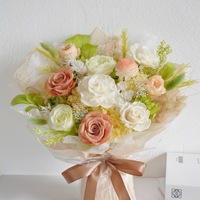 Wafa 10 Grote Eeuwige Gedroogde Bloemenboeket in Cadeaudoos Valentijnsdag Cadeau