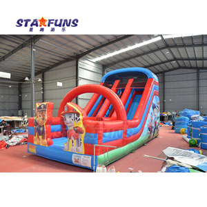 Glissière gonflable à Double voie de location de fête commerciale Glissière gonflable à thème de patte de chien de <span class=keywords><strong>patrouille</strong></span> Glissière sèche humide pour enfants et adultes - Product Image 5