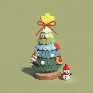 Kerstboomvormige Gehaakte Pop Sleutelhanger Creatieve Pasta Speelgoed Haak Een Laine Gehaakte Garenset Breien Ambachtelijke Benodigdheden - Product Image 5