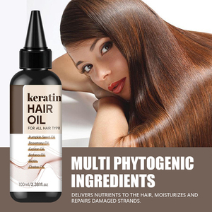Ventes chaudes 100 ml Traitement naturel biologique du cuir chevelu Réparer les cheveux abîmés Huile capillaire à la kératine - Product Image 3