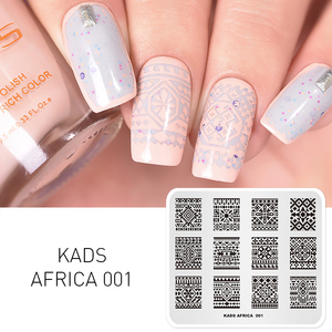 Plaque de stamping rectangulaire en acier inoxydable pour ongles, motif bohème africain, pochoir souple pour nail art, modèle de manucure DIY - Product Image 4