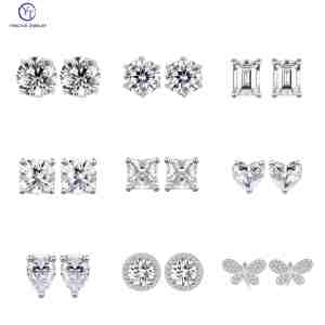 Moissanite Bạc <span class=keywords><strong>Stud</strong></span> 18K S925 3Mm/4Mm/5Mm/6Mm/6.5Mm/8Mm Phụ Nữ Moissanite Bông Tai Cho Phụ Nữ Người Đàn Ông - Product Image 6