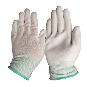 Guantes de Seguridad de Uso General con Palma Recubierta de PU Blanco, Nailon, 13 Puntadas, Antideslizantes - Product Image 1