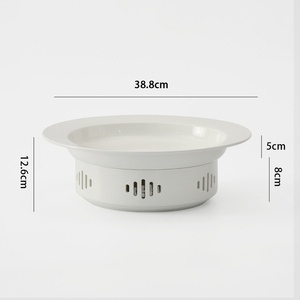 Tazón de Sopa de Cerámica, Porcelana Blanca, Tazones para Mantener la Comida Caliente, Calentador de Velas, Juego de Platos para Servir Mariscos para Vajilla de Restaurante - Product Image 5