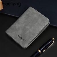 Dompet Pendek Kulit PU Minimalis Berkualitas Tinggi Baellerry untuk Pria, Dompet Multi-Kartu Terbuka