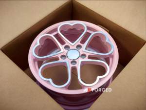 MN ruote e cerchi a cuore forgiato in rosa nero cromato per Honda Civic JDM Miata design ispirati all'amore - Product Image 4