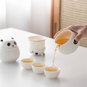 Juego de tetera de viaje portátil de dibujos animados con tema de Panda, viaje al aire libre, Camping, taza exprés para beber, regalos de negocios de alta calidad - Product Image 6