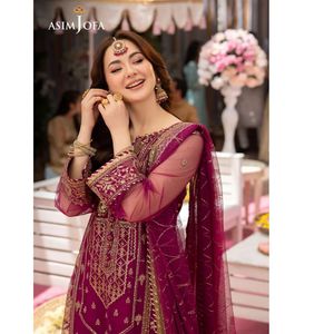 Robe pakistanaise tendance, costume ethnique en soie, robe Salwar Kameez droite de créateur, très vendue - Product Image 2