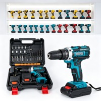 Ensemble d'outils perceuse à percussion sans fil OEM d'usine avec batterie au lithium brossée, perceuse électrique portative rechargeable et ensembles de tournevis électriques