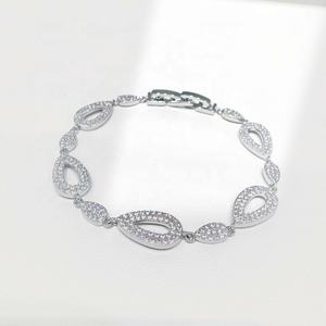 Pulsera personalizada de plata de ley 925 con nudo, joyería fina, estilo hip hop, con circonita cúbica, para mujer. - Product Image 1