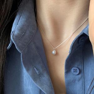 Collar con Colgante de Corazón Roto de Plata de Ley S925 con Perla para Mujer, Diseño de Nicho de Alta Gama, Joyería en Capas de Moda - Product Image 2