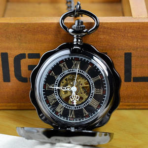 <span class=keywords><strong>Reloj</strong></span> de Bolsillo Mecánico Antiguo Negro Estilo Steampunk con Esfera Luminosa de Esqueleto para <span class=keywords><strong>Hombre</strong></span> con Cadena, No Resistente al Agua - Product Image 5