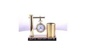 Organizador de Escritorio Metálico Dorado con Reloj Colgante y Portaplumas, Organizador de Mesa de Oficina Premium para Regalo Corporativo - Product Image 3