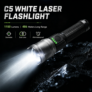 Lampe torche LED <span class=keywords><strong>tactique</strong></span> 1150Lm, faisceau longue portée 486M, 9000K, étanche IP65, batterie 2200mAh, pour la chasse, la patrouille, le camping, la sécurité - Product Image 3