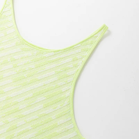 Robe pull en tricot creux vert à bretelles sans manches pour la plage, élégante et personnalisée