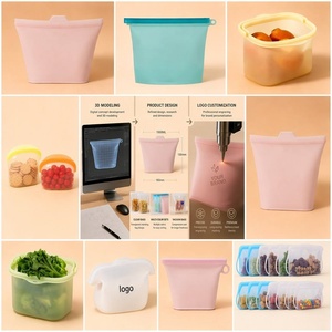 OEM/ODM Food-grade BPA-free kitchen silicone storage <b>bags</b> dishwasher oven safe <b>heat</b> resistant silicone food <b>bags</b> - Product Image 4
