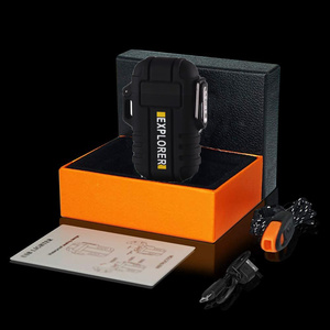 Kongbo Recarregável Isqueiros Elétricos Waterproof Dual Arc Plasma Isqueiro com Sobrevivência Apito para Caminhadas Camping Aventuras - Product Image 3