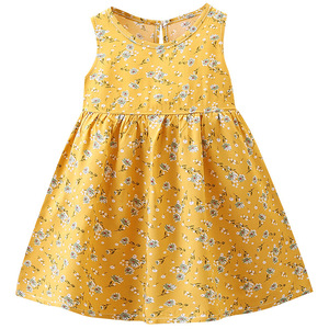 Abito Estivo per Bambine in Fibra di Viscosa, Stile Principessa Floreale, Senza Maniche, Linea A, Produzione ODM Europea - Product Image 5