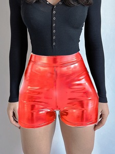 Y8190-2026 Nuovi Arrivi: Shorts <span class=keywords><strong>in</strong></span> <span class=keywords><strong>Pelle</strong></span> PU Nera Elasticizzati Slim Fit da Donna, Vita Alta, Sexy e Aderenti, Taglie S-5XL - Product Image 2