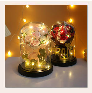 Cadeau de la Saint-Valentin, du Nouvel An chinois, bouquet de roses recouvert de plastique, cadeau d'anniversaire, confession pour petite amie, cadeau écologique, LED nocturne - Product Image 6