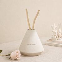 Diffuseur de parfum en bâtonnets de bois, en céramique, naturel et de luxe, pour la décoration intérieure et les cadeaux de fêtes, vente en gros personnalisée