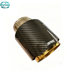Puntas de <span class=keywords><strong>escape</strong></span> de fibra de carbono Rytan Factory, universales <span class=keywords><strong>para</strong></span> coche, de acero inoxidable y carbono brillante, <span class=keywords><strong>para</strong></span> <span class=keywords><strong>Akrapovic</strong></span> con interior dorado. - Product Image 5