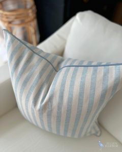 Funda de <span class=keywords><strong>Almohada</strong></span> con Estampado de Bloques, Color Blanco y <span class=keywords><strong>Azul</strong></span> Claro, Fundas de Cojín <span class=keywords><strong>Azul</strong></span> Clásico con Ribete - Product Image 3
