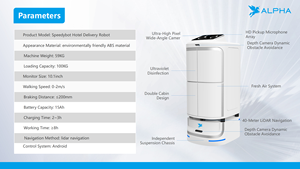 Nouveau Robot de Livraison 2026 Style Hôtelier Robinet JX25R01, Charge Utile 100kg, Navigation Laser et GPS, Contrôlé par Application - Product Image 6
