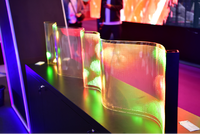 Film LED transparent flexible auto-adhésif P8 pour extérieur, pour la décoration des murs-rideaux en verre des immeubles de bureaux