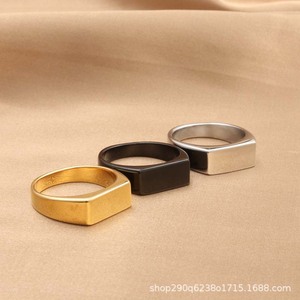 Men's Titanium Steel Rectangular <b>Ring</b> <b>Silver</b> Color Geometric Design Gift Jewelry - Product Image 5