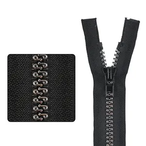 Accessoires de couture promotionnels de bonne bande robuste 5 #8 # Note personnalisée zips dents fermeture à glissière en résine colorée pour doudoune