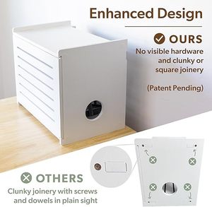 Scatola in Legno per Router WiFi - Elegante Coprimodem Decorativo da Parete con Sistema di Gestione Cavi - Product Image 6
