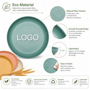 Platos Reutilizables Ligeros e Irrompibles, Platos Aptos para Microondas y Lavavajillas de 10 Pulgadas, Plato Ecológico de Paja de Trigo - Product Image 4