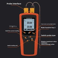 YET-620L Plastic Dual-Channel Digital Temperature Recorder LCD K-Type Thermocouple Max/Min/Average Functions Industrial